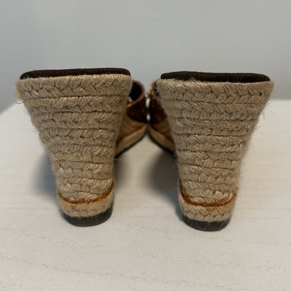 NEW Xhileration Beaded Wedges Brown, Pearls Size 8 - Picture 4 of 5